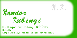 nandor kubinyi business card